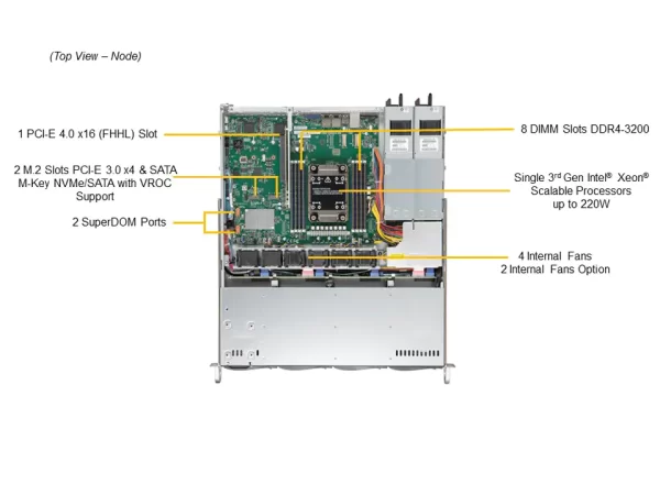 SUPERMICRO UP SuperServer SYS-510P-MR (SYS-510P-MR) - imagine 5