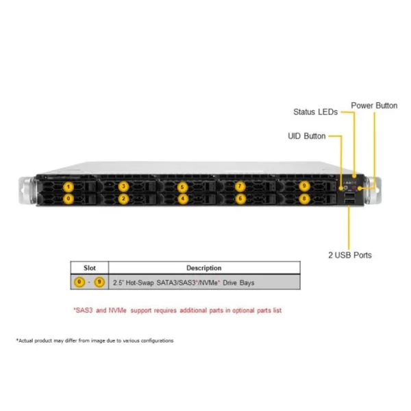 Supermicro AS -1114CS-TNR 1U Rackmount CloudDC SuperServer (AS -1114CS-TNR) - imagine 5