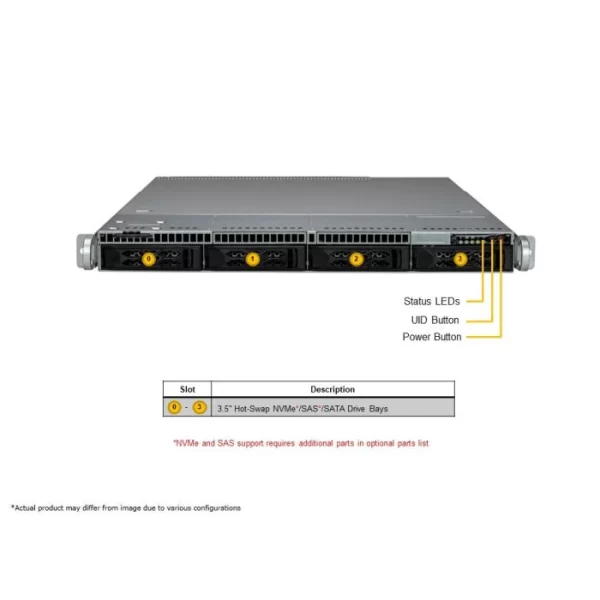 Supermicro AS -1015CS-TNR 1U Rackmount H13 CloudDC SuperServer (AS -1015CS-TNR) - imagine 3