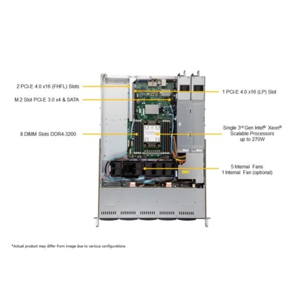 Supermicro SYS-110P-WTR 1U Rackmount WIO SuperServer (SYS-110P-WTR) - imagine 4