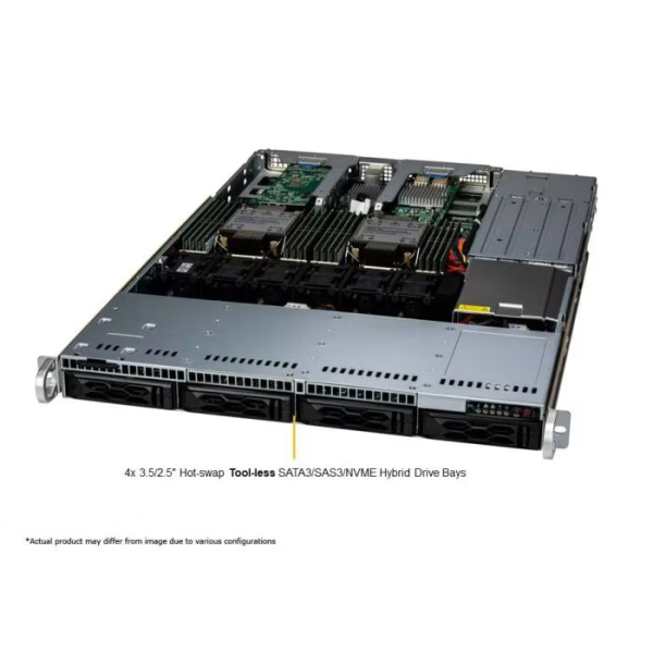 Supermicro SYS-611C-TN4R 1U Rackmount X13 CloudDC SuperServer (SYS-611C-TN4R) - imagine 2