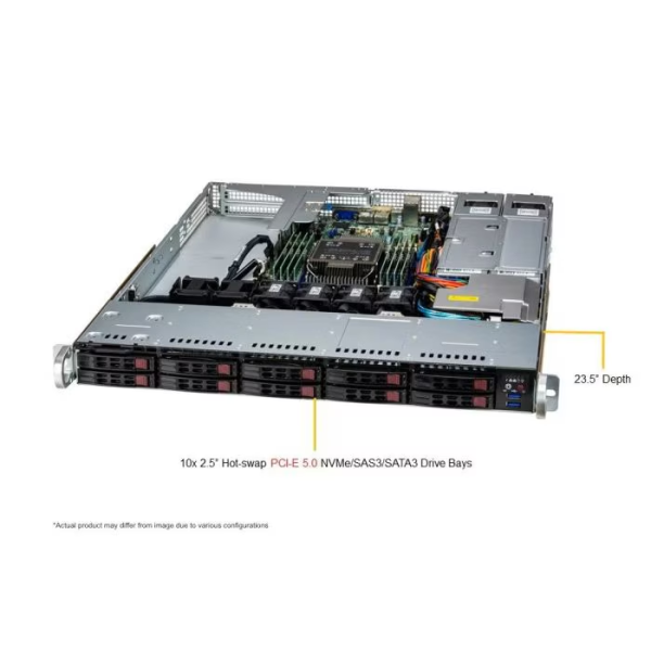 Supermicro SYS-111E-WR 1U Rackmount X13 WIO SuperServer (SYS-111E-WR) - imagine 2