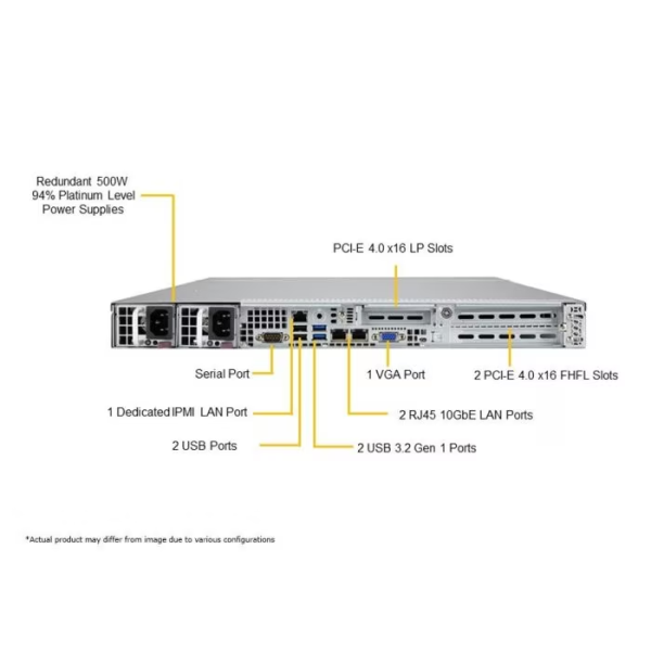 Supermicro SYS-510P-WTR-EU 1U Rackmount WIO SuperServer (SYS-510P-WTR-EU) - imagine 4