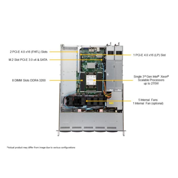 Supermicro SYS-110P-WTR-EU 1U Rackmount WIO SuperServer (SYS-110P-WTR-EU) - imagine 3