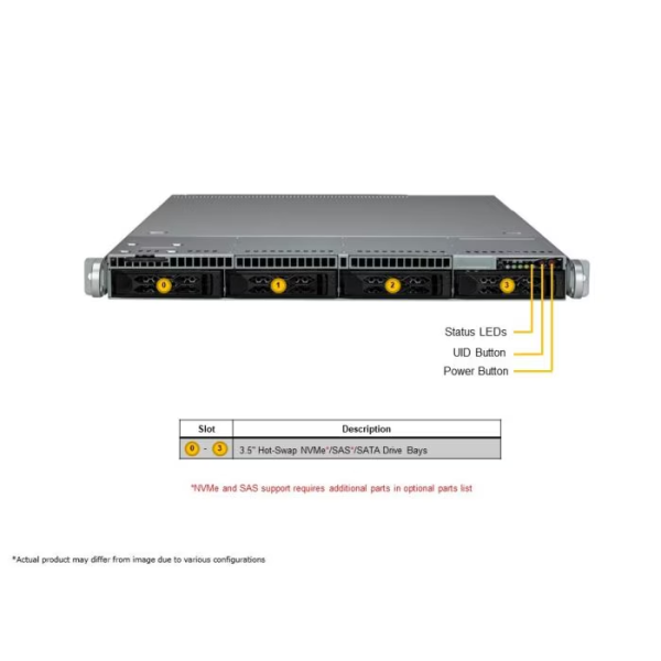 Supermicro AS -1015CS-TNR-EU 1U Rackmount H13 CloudDC SuperServer (AS -1015CS-TNR-EU) - imagine 3