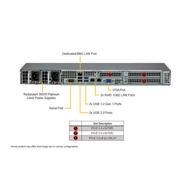 Supermicro SYS-111E-WR 1U Rackmount X13 WIO SuperServer (SYS-111E-WR) - imagine 4