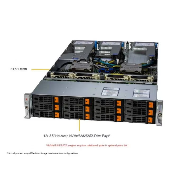 Supermicro AS -2025HS-TNR 2U Rackmount H13 Hyper SuperServer (AS -2025HS-TNR) - imagine 2