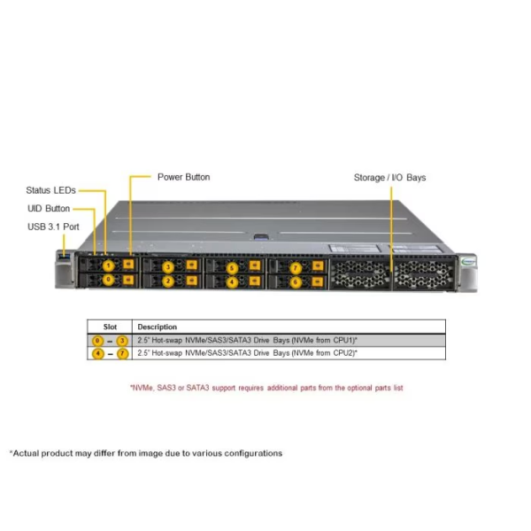 Supermicro SYS-121H-TNR 1U Rackmount X13 Hyper SuperServer (SYS-121H-TNR) - imagine 3