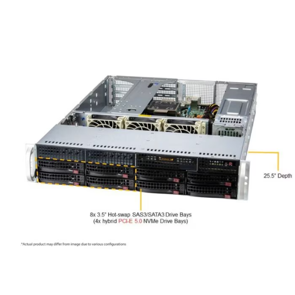Supermicro SYS-521E-WR 2U Rackmount X13 WIO SuperServer (SYS-521E-WR) - imagine 5
