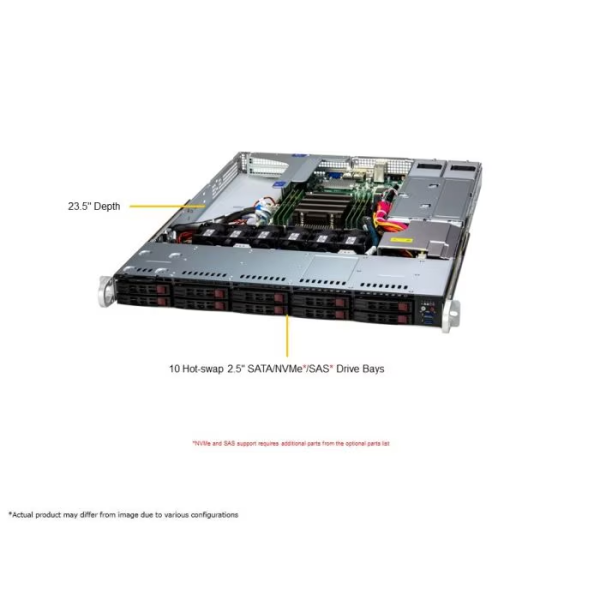Supermicro AS-1115SV-WTNRT 1U Rackmount H13 UP WIO A+ Server (AS-1115SV-WTNRT) - imagine 4