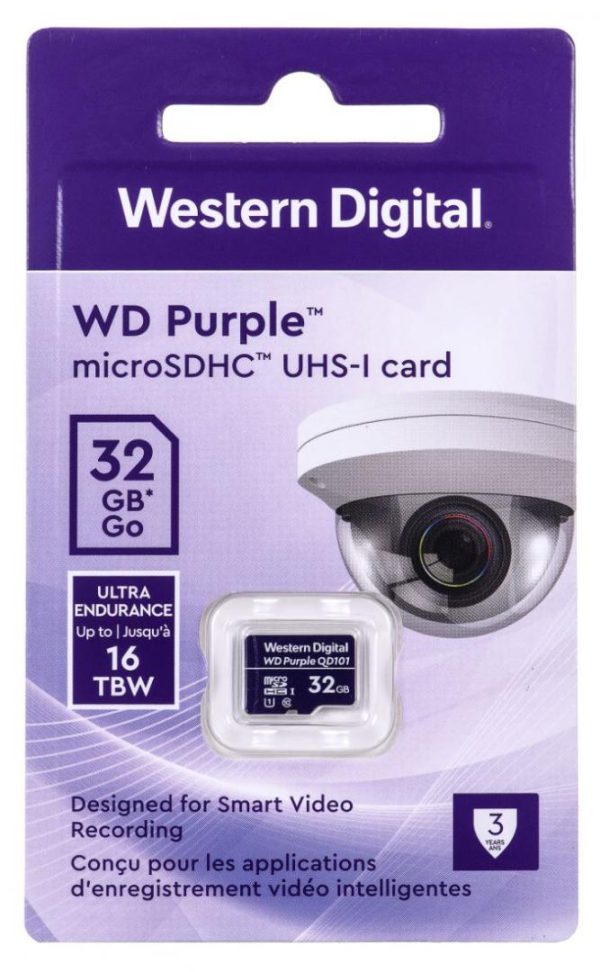 Card de Memorie Micro Secure Digital Card Western Digital, 32GB, Clasa 10, Purple (WDD032G1P0C)
