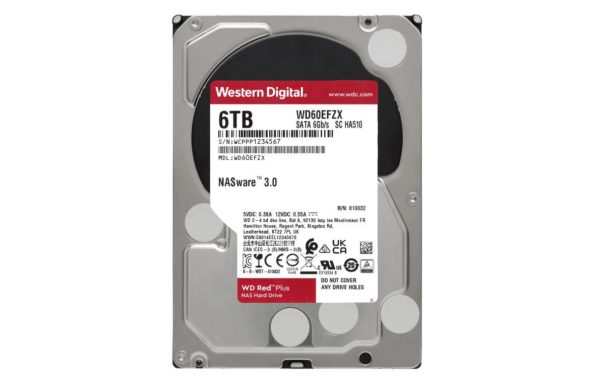 HDD WD Red Plus 6TB SATA-III 5640RPM 128MB (WD60EFZX)