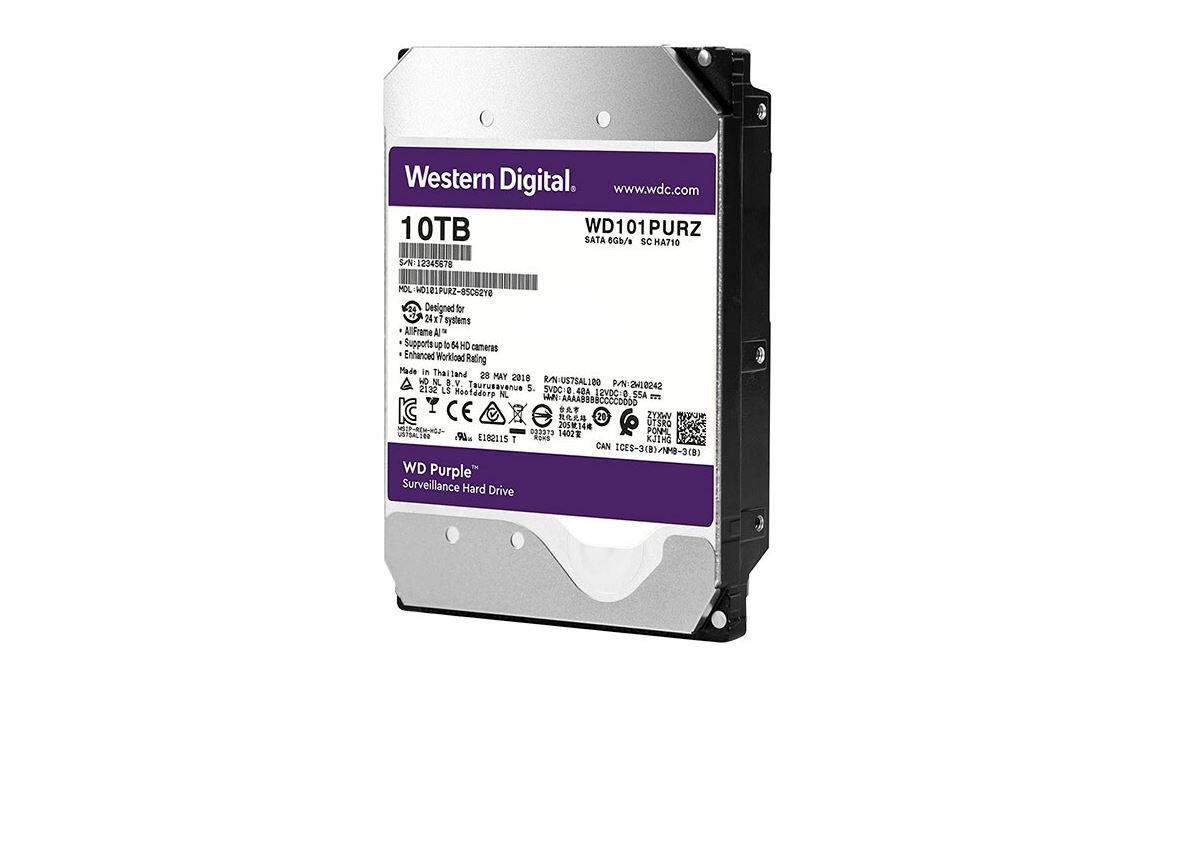 HDD Surveillance WD, 3.5", 10TB, PURPLE, SATA3, IntelliPower (5400rpm), 256MB (WD101PURA)