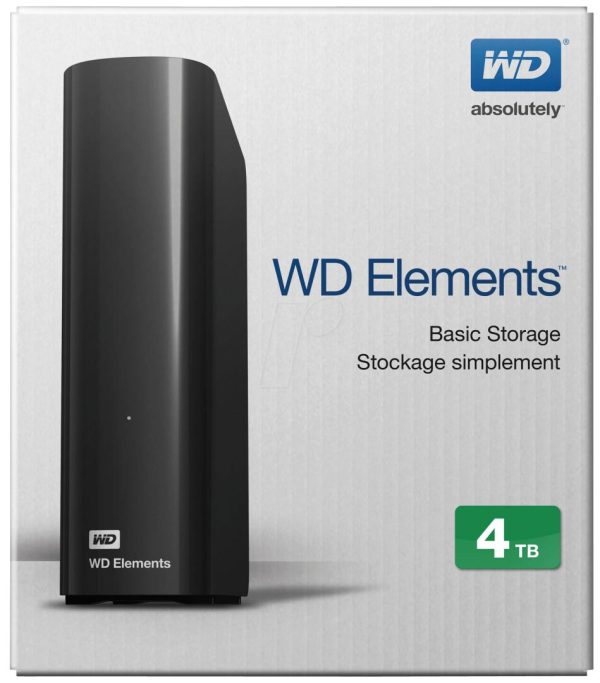 HDD Extern  WD Elements, 4TB, 3.5", negru, USB 3.0 (WDBWLG0040HBK)