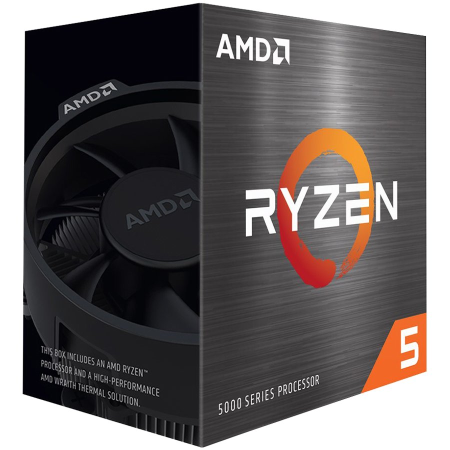 AMD CPU Desktop Ryzen 5 6C/12T 5600X (3.7/4.6GHz Max Boost,35MB,65W,AM4) box with Wraith Stealth Cooler (100-100000065BOX)
