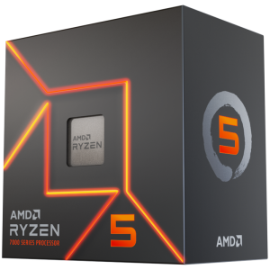 AMD CPU Desktop Ryzen 5 6C/12T 7600 (5.2GHz Max, 38MB,65W,AM5) box, with Radeon Graphics and Wraith Stealth Cooler (100-100001015BOX)