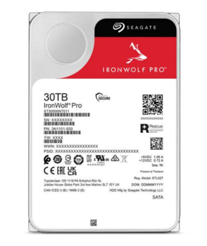 HDD intern Seagate, IronWolf PRO 3.5", 30TB, SATA3, 7200rpm, 256MB, (ST30000NT011)
