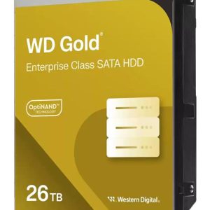 Western Digital Gold WD261KRYZ. HDD capacity: 26 TB, HDD speed: 7200 RPM, Storage drive buffer size: 512 MB, HDD size: 3.5", Interface: Serial ATA III (WD261KRYZ)